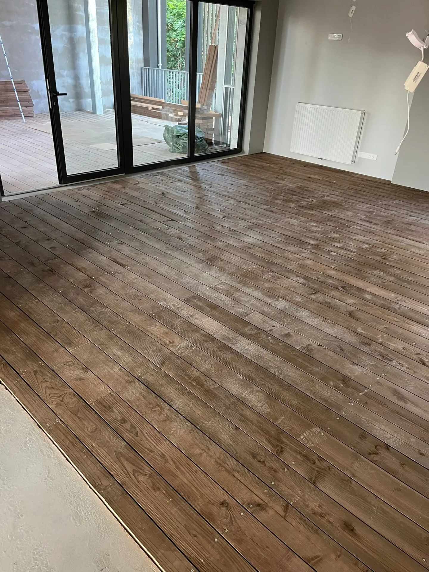 Pose de parquet sur lambourdes — après